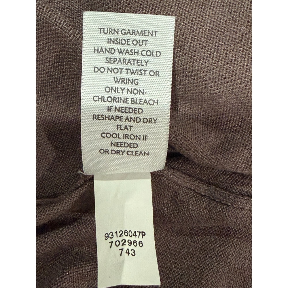 J. Jill Silk Cotton Blend Turtleneck Sweater Taupe Brown Shirred Petite Medium - Picture 6 of 6